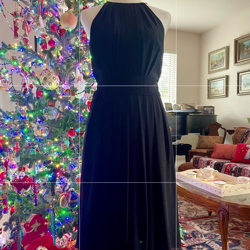 WHBM Dress With Gold Adjustable Chain Collar